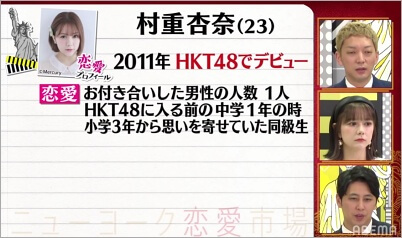 村重杏奈と中学時代の彼氏